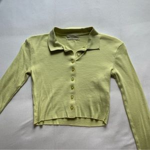 bright lime long-sleeve polo